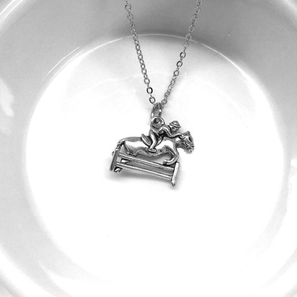 Miniature Equestrian Horse Rider Charm Necklace - Picture 2 of 2